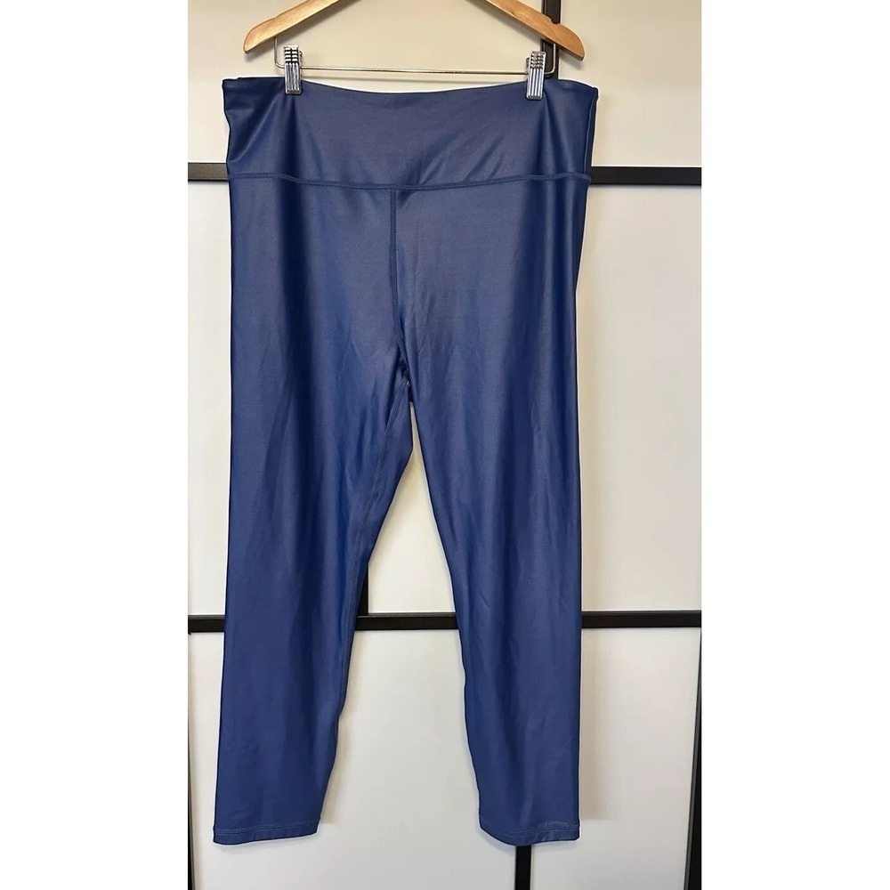 ZYIA‎ Active Crop Leggings Womens Size 20 High Rise Side Pockets Athleisure Blue